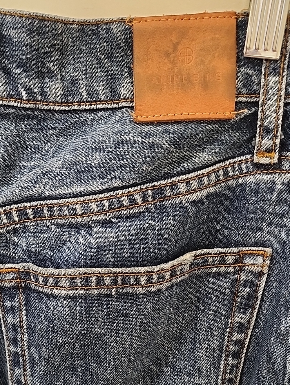 Anine Bing Women's Benson Jeans Marine Blue Straight Leg Size 26 - Picture 15 of 16